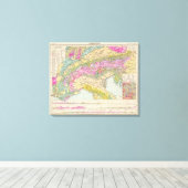 Alpenlander - Atlas-kaart van de Alpen Canvas Afdruk (Insitu (Houten vloer))