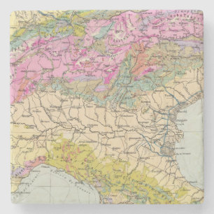 Alpenlander - Atlas-kaart van de Alpen Stenen Onderzetter