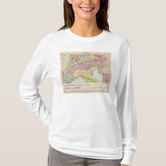 Alpenlander - Atlas-kaart van de Alpen T-shirt (Voorkant)