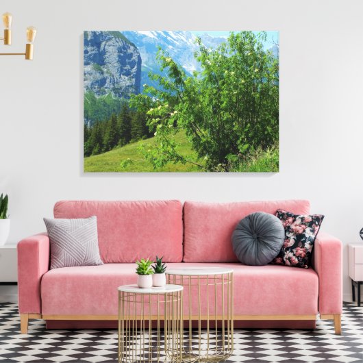 Alpenlandschap in Zwitserland Canvas Afdruk (Insitu (Woonkamer))