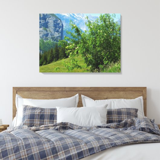 Alpenlandschap in Zwitserland Canvas Afdruk (Insitu (Slaapkamer))
