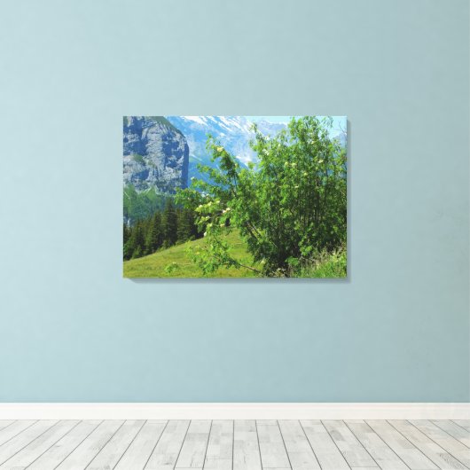 Alpenlandschap in Zwitserland Canvas Afdruk (Insitu (Houten vloer))