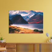 Alpenmeer bij zonsondergang canvas afdruk (Insitu (Woonkamer))