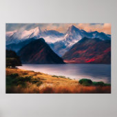 Alpenmeer bij zonsondergang poster (Voorkant)