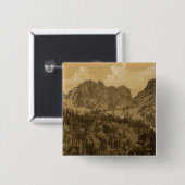 Alpenmeer, Sierra Nevada Vierkante Button 5,1 Cm (Voorkant /achterkant)