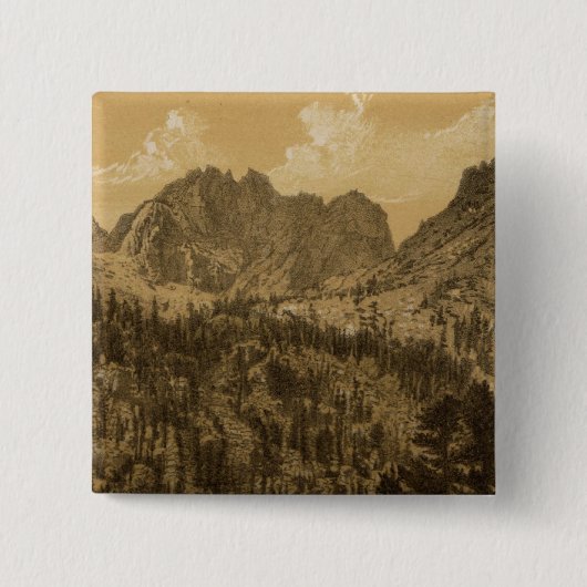 Alpenmeer, Sierra Nevada Vierkante Button 5,1 Cm (Voorkant)