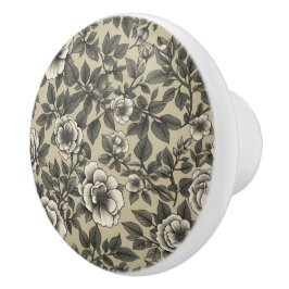 Alpenrose bloemenpatroon keramische knop