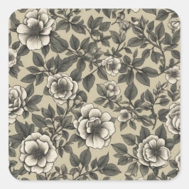 Alpenrose bloemenpatroon vierkante sticker