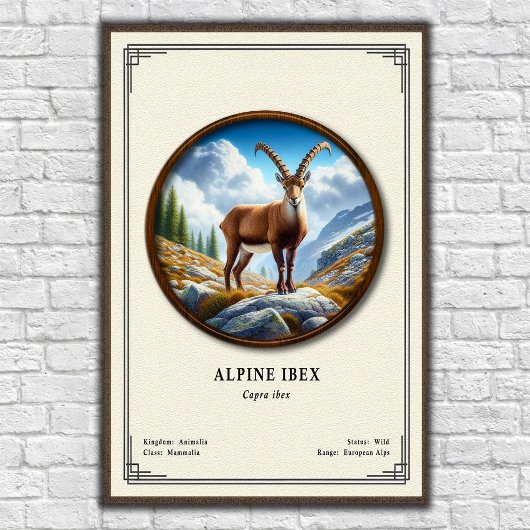 Alpensteenbok Zoologie Serie Poster