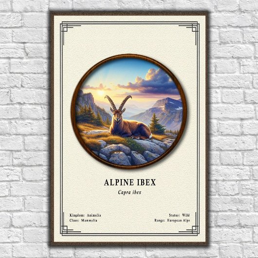 Alpensteenbok Zoologie Serie Poster