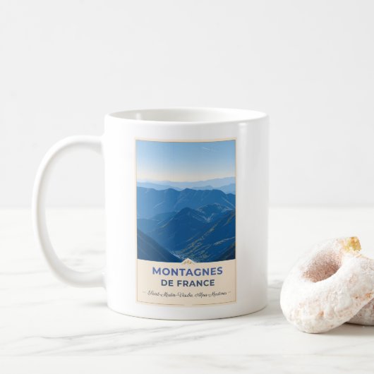 Alpenvalleien van de Franse Alpen Koffiemok (Met donut)