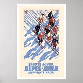 Alpes & Jura Wintersport Zwitserland Vintage Ski Poster
