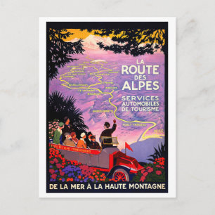 Alpes Route per Auto Briefkaart