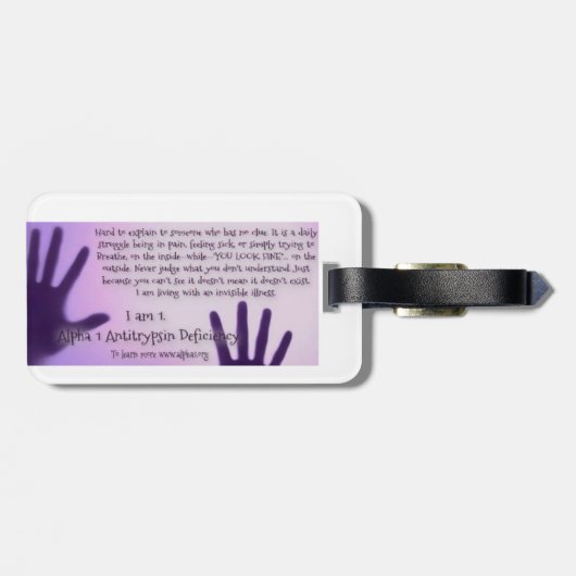 alpha-1-label met antitrypsine-deficiëntie bagagelabel (Achterkant horizontaal)