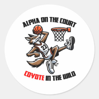 Alpha aan het hof Coyote in het wild Ronde Sticker
