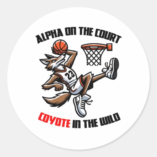 Alpha aan het hof Coyote in het wild Ronde Sticker (Voorkant)