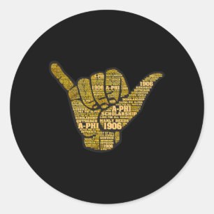 Alpha Afrikaanse Broederschap Hand Teken Woorden 1 Ronde Sticker