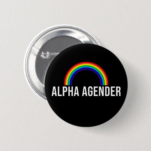 Alpha Agender Ronde Button 5,7 Cm (Voorkant /achterkant)