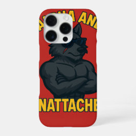 Alpha and Unattached | Funny Wolf Cartoon iPhone 16 Pro Hoesje