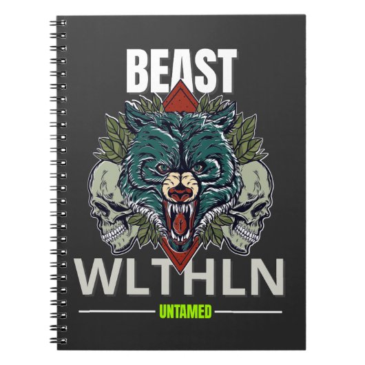 Alpha Beast _ Untamed Wolf Streetwear Fearless  Notitieboek (Voorkant)