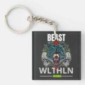 Alpha Beast _ Untamed Wolf Streetwear Fearless  Sleutelhanger (Voorkant)