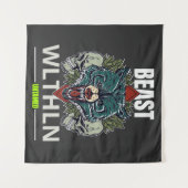 Alpha Beast _ Untamed Wolf Streetwear Fearless  Wandkleed (Voorkant (horizontaal))