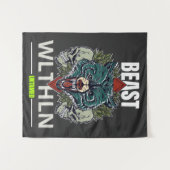 Alpha Beast _ Untamed Wolf Streetwear Fearless  Wandkleed (Voorkant (horizontaal))