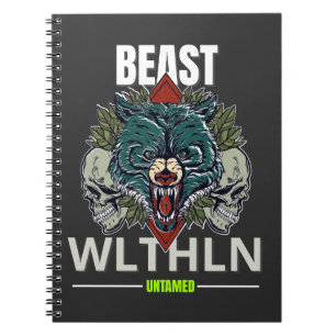 Alpha Beest _ Ongetemde Wolf Streetwear Onbevreesd Notitieboek