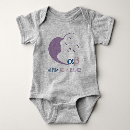 Alpha Beta Baby Logo Onsie Baby Bodysuit (Voorkant)