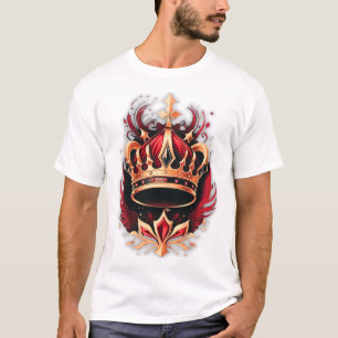 Alpha Boss Kroon Luxe T-Shirt – Premium Rood Zwart