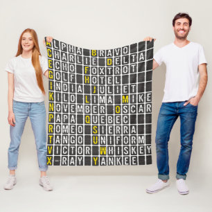 Alpha-Bravo-Charlie Fleece Deken