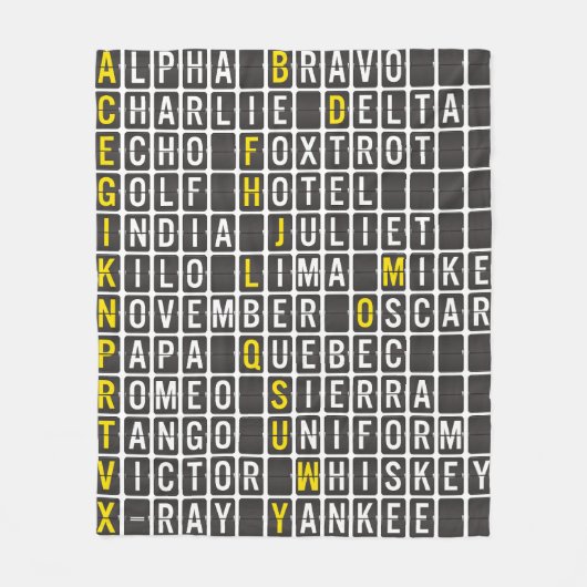 Alpha-Bravo-Charlie Fleece Deken (Voorkant)