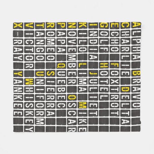 Alpha-Bravo-Charlie Fleece Deken (Voorkant (Horizontaal))