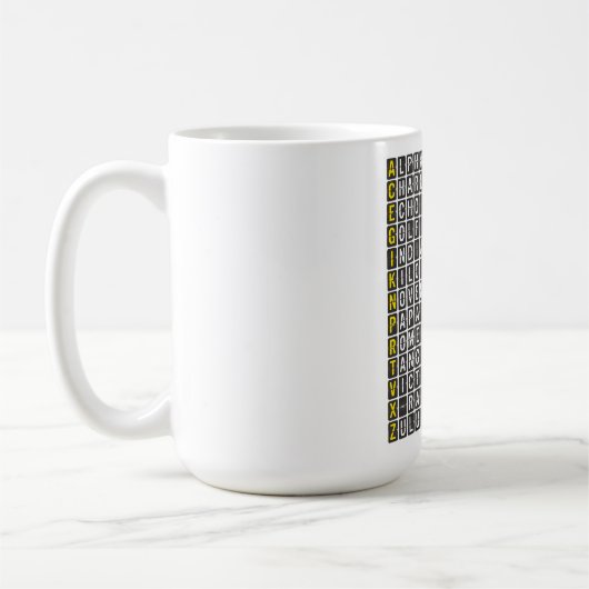 Alpha-Bravo-Charlie Koffiemok (Links)