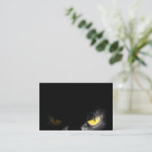 Alpha Cat met dodelijke blik op zwart Visitekaartje (Staand voorkant)