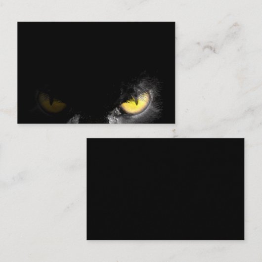 Alpha Cat met dodelijke blik op zwart Visitekaartje (Voorkant / Achterkant)