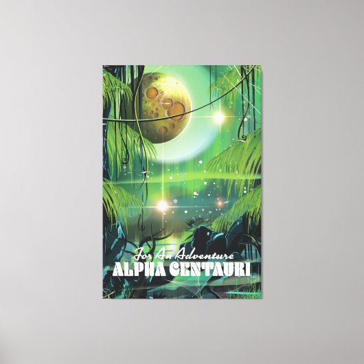 Alpha Centauri retro moeras sciencefictionposter Canvas Afdruk (Voorkant)