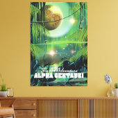 Alpha Centauri retro moeras sciencefictionposter Canvas Afdruk (Insitu (Woonkamer))