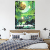 Alpha Centauri retro moeras sciencefictionposter Canvas Afdruk (Insitu (Slaapkamer))