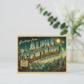 Alpha Centauri Retro Sci-Fi Ansichtkaart  Briefkaart (Staand voorkant)