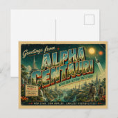 Alpha Centauri Retro Sci-Fi Ansichtkaart  Briefkaart (Voorkant / Achterkant)
