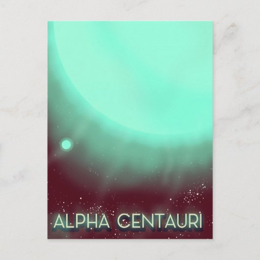 Alpha Centauri-ruimte-kunstposter Briefkaart (Voorkant)