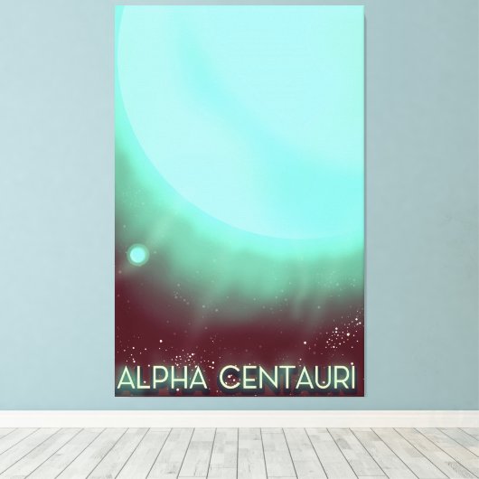 Alpha Centauri-ruimte-kunstposter Canvas Afdruk (Insitu (Houten vloer))