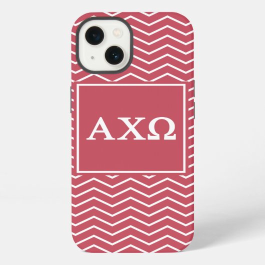 Alpha Chi Omega | Chevron Patroon iPhone Hoesje (Achterkant)