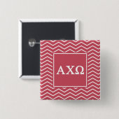 Alpha Chi Omega | Chevron Patroon Vierkante Button 5,1 Cm (Voorkant /achterkant)