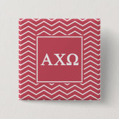 Alpha Chi Omega | Chevron Patroon Vierkante Button 5,1 Cm (Voorkant)