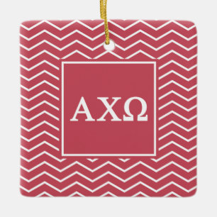 Alpha Chi Omega   Chevron Pattern Keramisch Ornament