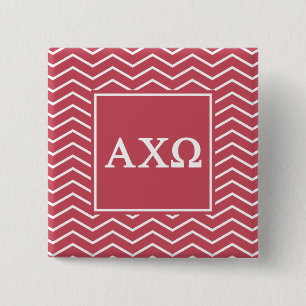 Alpha Chi Omega   Chevron Pattern Vierkante Button 5,1 Cm