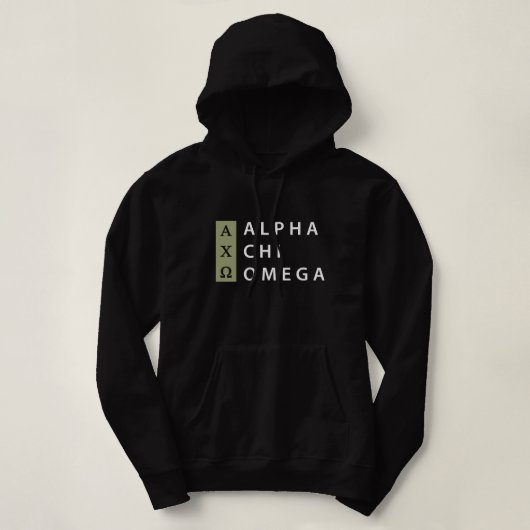 Alpha Chi Omega | Gestapeld logo Hoodie (Design voorkant)