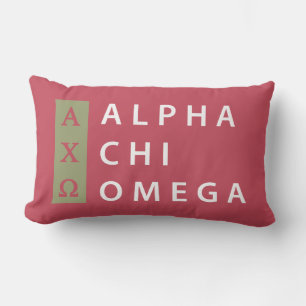 Alpha Chi Omega Gestapeld Logo Kussen